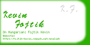 kevin fojtik business card